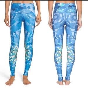 Teeki Lightening in a Bottle Blue Feather Leggings